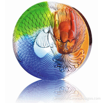 Colorful Liu li Brick Art Glass Craft Decoration